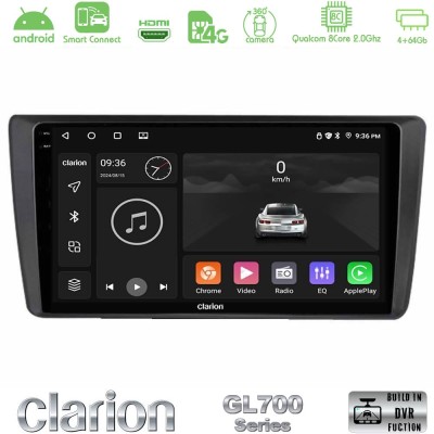 Clarion GL700 Series Skoda Octavia 2004-2012 8Core Android ClarionOS 4+64GB Navigation Multimedia Tablet 9" Με Carplay & Android