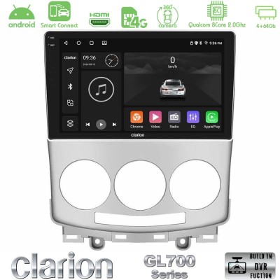 Clarion GL700 Series Mazda 5 2004-2010 8Core Android ClarionOS 4+64GB Navigation Multimedia Tablet 9" Με Carplay & Android Auto