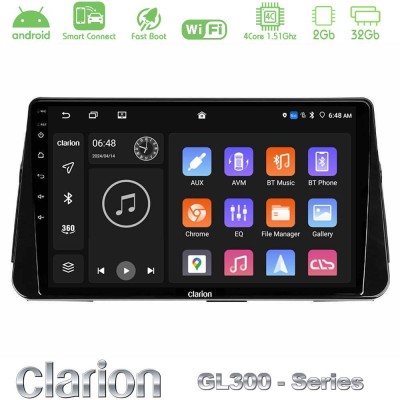 Clarion GL300 Series 4Core Android ClarionOS 2+32GB Nissan Micra K14 Navigation Multimedia Tablet 9" Με Carplay & Android Auto