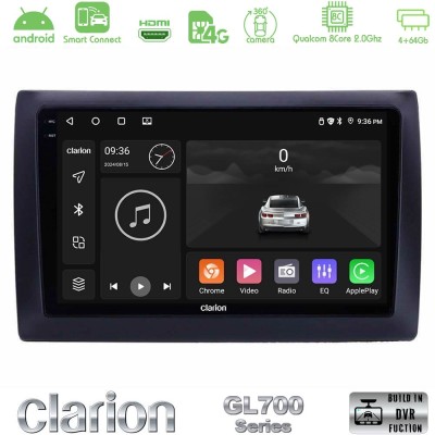 Clarion GL700 Series 8Core Android ClarionOS 4+64GB Fiat Stilo Navigation Multimedia Tablet 9" Με Carplay & Android Auto
