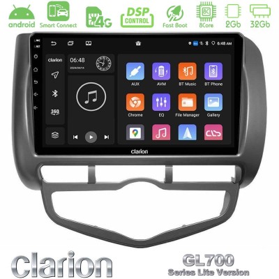 Clarion GL700 Lite Series 8Core Android ClarionOS 2+32GB Honda Jazz 2002-2008 (Auto A/C) Navigation Multimedia Tablet 9" Με Carp