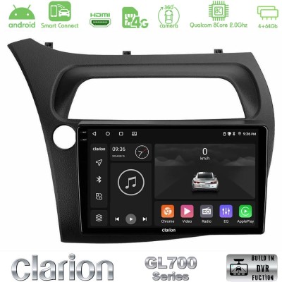 Clarion GL700 Series 8Core Android ClarionOS 4+64GB Honda CiviC Hatchback 2006-2011 Navigation Multimedia Tablet 9" Με Carplay &