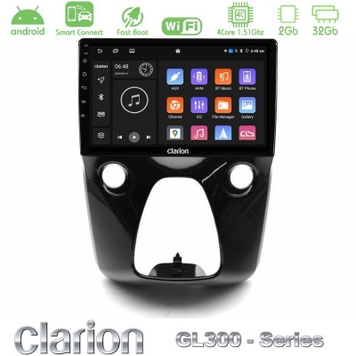 Clarion GL300 Series 4Core Android ClarionOS 2+32GB Toyota Aygo | Citroen C1 | Peugeot 108 Navigation Multimedia 10" Με Carplay 