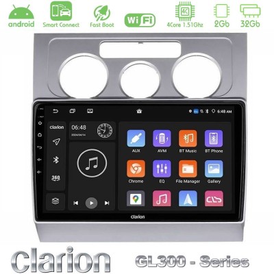 Clarion GL300 Series 4Core Android ClarionOS 2+32GB VW Touran 2003-2011 Navigation Multimedia Tablet 10" Με Carplay & Android Au
