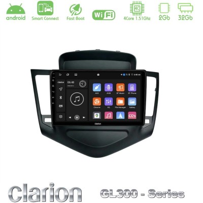 Clarion GL300 Series 4Core Android ClarionOS 2+32GB Chevrolet Cruze 2009-2012 Navigation Multimedia Tablet 9" Με Carplay & Andro