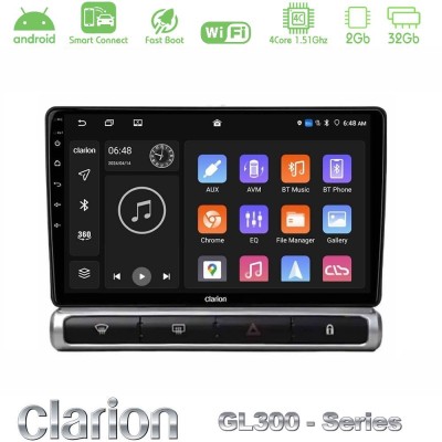 Clarion GL300 Series 4Core Android ClarionOS 2+32GB Citroen C3 2016- Navigation Multimedia Tablet 9" Με Carplay & Android Auto