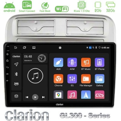Clarion GL300 Series 4Core Android ClarionOS 2+32GB Fiat Grande Punto 2006-2011 Navigation Multimedia Tablet 9" Με Carplay & And