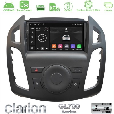 Clarion GL700 Series 8Core Android ClarionOS 4+64GB Ford Transit Connect Navigation Multimedia Tablet 9" Με Carplay & Android Au
