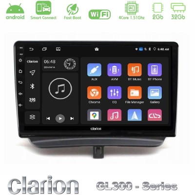 Clarion GL300 Series 4Core Android ClarionOS 2+32GB Ford Courier 2015-2023 Navigation Multimedia Tablet 9" Με Carplay & Android 