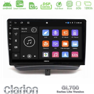 Clarion GL700 Lite Series 8Core Android ClarionOS 6+128GB Ford Courier 2015-2023 Navigation Multimedia Tablet 9" Με Carplay & An