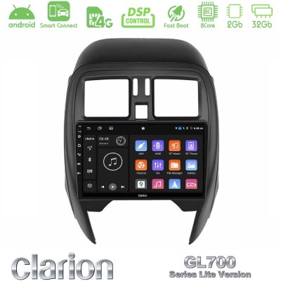 Clarion GL700 Lite Series 8Core Android ClarionOS 2+32GB Nissan Micra 2013-2016 Navigation Multimedia Tablet 9" Με Carplay & And