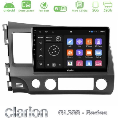 Clarion GL300 Series 4Core Android ClarionOS 2+32GB Honda Civic 2006-2011 Navigation Multimedia Tablet 10" Με Carplay & Android 