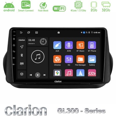 Clarion GL300 Series 4Core Android ClarionOS 2+32GB Fiat Fiorino/Citroen Nemo/Peugeot Bipper Navigation Multimedia Tablet 10" Με