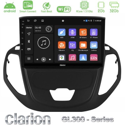 Clarion GL300 Series 4Core Android ClarionOS 2+32GB Ford Transit Courier 2015-2023 Navigation Multimedia Tablet 9" Με Carplay & 