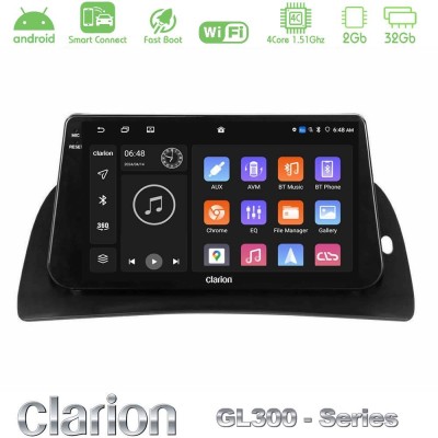 Clarion GL300 Series 4Core Android ClarionOS 2+32GB Renault Kangoo 2013-2018 Navigation Multimedia Tablet 9" Με Carplay & Androi