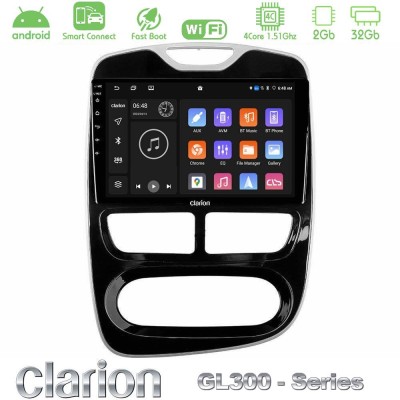 Clarion GL300 Series 4Core Android ClarionOS 2+32GB Renault Clio 2012-2016 Navigation Multimedia Tablet 9" Με Carplay & Android 