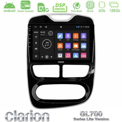 Clarion GL700 Lite Series 8Core Android ClarionOS 6+128GB Renault Clio 2012-2016 Navigation Multimedia Tablet 9" Με Carplay & An