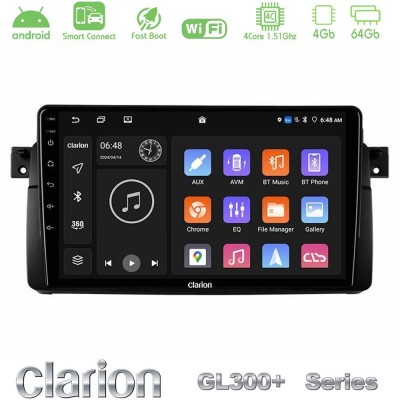Clarion GL300+ Series 4Core Android ClarionOS 4+64GB BMW E46 Navigation Multimedia Tablet 9"