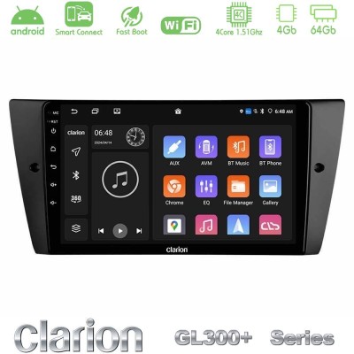 Clarion GL300+ Series 4Core Android ClarionOS 4+64GB BMW 3 Series 2006-2011 Navigation Multimedia Tablet 9"