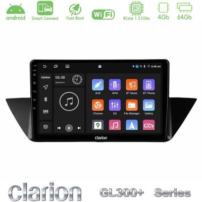 Clarion GL300+ Series 4Core Android ClarionOS 4+64GB BMW Χ1 E84 Navigation Multimedia Tablet 10"