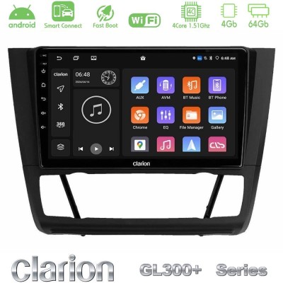 Clarion GL300+ Series 4Core Android ClarionOS 4+64GB BMW 1Series E81/E82/E87/E88 (AUTO A/C) Navigation Multimedia Tablet 9"