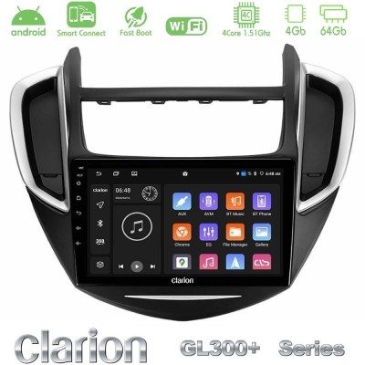 Clarion GL300+ Series 4Core Android ClarionOS 4+64GB Chevrolet Trax 2013-2020 Navigation Multimedia Tablet 9"