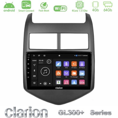 Clarion GL300+ Series 4Core Android ClarionOS 4+64GB Chevrolet Aveo 2011-2017 Navigation Multimedia Tablet 9"