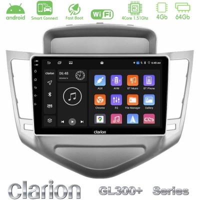 Clarion GL300+ Series 4Core Android ClarionOS 4+64GB Chevrolet Cruze 2009-2012 Navigation Multimedia Tablet 9"