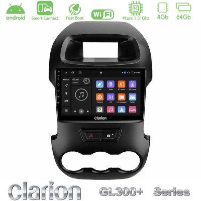 Clarion GL300+ Series 4Core Android ClarionOS 4+64GB Ford Ranger 2012-2016 Navigation Multimedia Tablet 9"