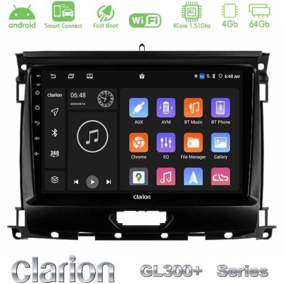 Clarion GL300+ Series 4Core Android ClarionOS 4+64GB Ford Ranger 2017-2022 Navigation Multimedia Tablet 9"