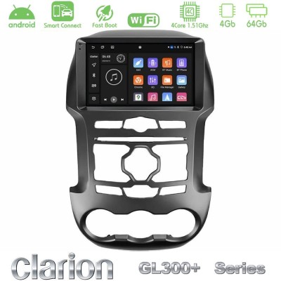 Clarion GL300+ Series 4Core Android ClarionOS 4+64GB Ford Ranger 2012-2016 Navigation Multimedia Tablet 9"