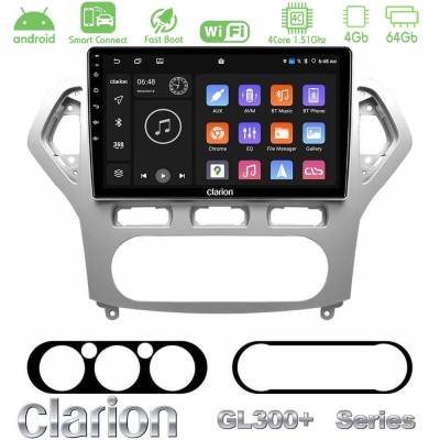 Clarion GL300+ Series 4Core Android ClarionOS 4+64GB Ford Mondeo 2007-2010 AUTO A/C Navigation Multimedia Tablet 10"