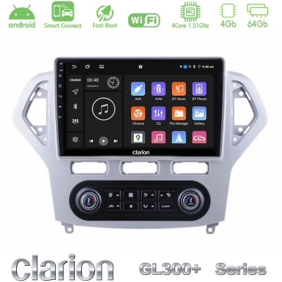 Clarion GL300+ Series 4Core Android ClarionOS 4+64GB Ford Mondeo 2007-2011 (Auto A/C) Navigation Multimedia Tablet 10"