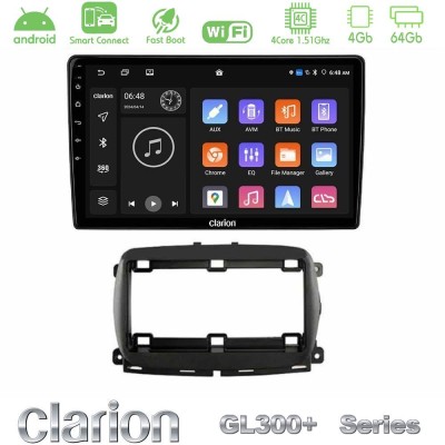 Clarion GL300+ Series 4Core Android ClarionOS 4+64GB Fiat 500 2016 Navigation Multimedia Tablet 9"