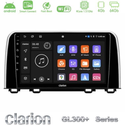 Clarion GL300+ Series 4Core Android ClarionOS 4+64GB Honda CR-V 2019- Navigation Multimedia Tablet 10"