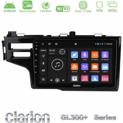 Clarion GL300+ Series 4Core Android ClarionOS 4+64GB Honda Jazz 2013-2020 Navigation Multimedia Tablet 9"