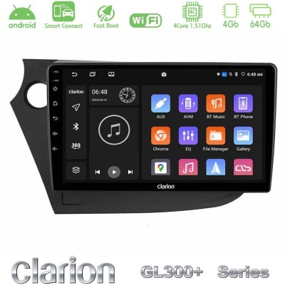 Clarion GL300+ Series 4Core Android ClarionOS 4+64GB Honda Insight 2009-2015 Navigation Multimedia Tablet 9"