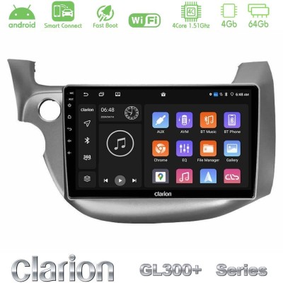 Clarion GL300+ Series 4Core Android ClarionOS 4+64GB Honda Jazz 2009-2013 Navigation Multimedia Tablet 10"