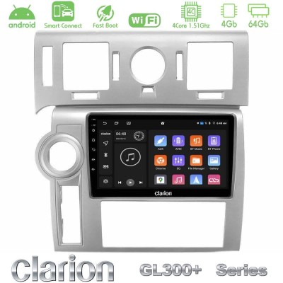 Clarion GL300+ Series 4Core Android ClarionOS 4+64GB Hummer H2 2008-2009 Navigation Multimedia Tablet 9"