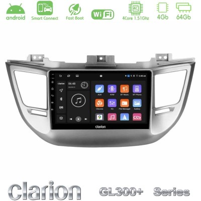 Clarion GL300+ Series 4Core Android ClarionOS 4+64GB Hyundai Tucson 2015-2018 Navigation Multimedia Tablet 9"