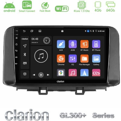 Clarion GL300+ Series 4Core Android ClarionOS 4+64GB Hyundai Kona 2018-2023 Navigation Multimedia Tablet 10"