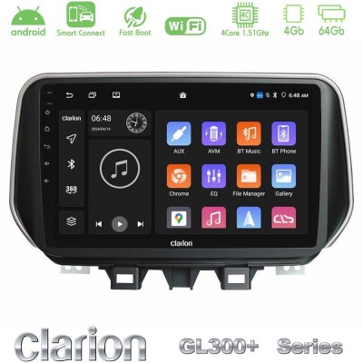 Clarion GL300+ Series 4Core Android ClarionOS 4+64GB Hyundai ix35 Navigation Multimedia Tablet 10"