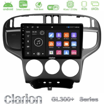 Clarion GL300+ Series 4Core Android ClarionOS 4+64GB Hyundai Matrix 2001-2010 Navigation Multimedia Tablet 9"