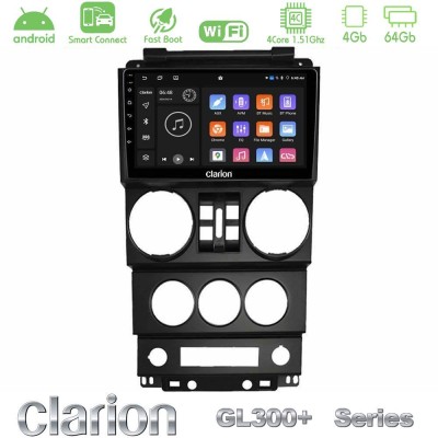 Clarion GL300+ Series 4Core Android ClarionOS 4+64GB Jeep Wrangler 2008-2010 Navigation Multimedia Tablet 9"