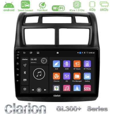 Clarion GL300+ Series 4Core Android ClarionOS 4+64GB Kia Sportage 2008-2011 Navigation Multimedia Tablet 9"