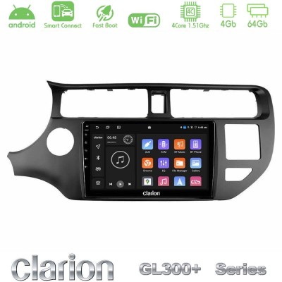 Clarion GL300+ Series 4Core Android ClarionOS 4+64GB Kia Rio 2011-2015 Navigation Multimedia Tablet 9"