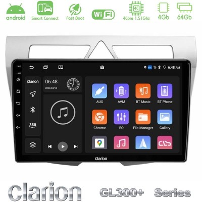 Clarion GL300+ Series 4Core Android ClarionOS 4+64GB Kia Picanto Navigation Multimedia Tablet 9"