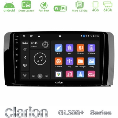 Clarion GL300+ Series 4Core Android ClarionOS 4+64GB Mercedes R Class Navigation Multimedia Tablet 9"