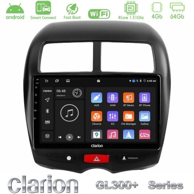 Clarion GL300+ Series 4Core Android ClarionOS 4+64GB Mitsubishi ASX Navigation Multimedia Tablet 10"