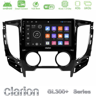 Clarion GL300+ Series 4Core Android ClarionOS 4+64GB Mitsubishi L200 2016- amp Fiat Fullback (Manual A/C) Navigation Multimedia 